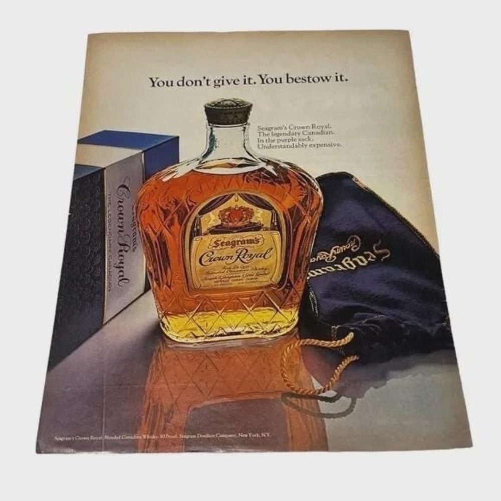 1970 Seagrams Crown Royal Original Vintage Print Ad‎